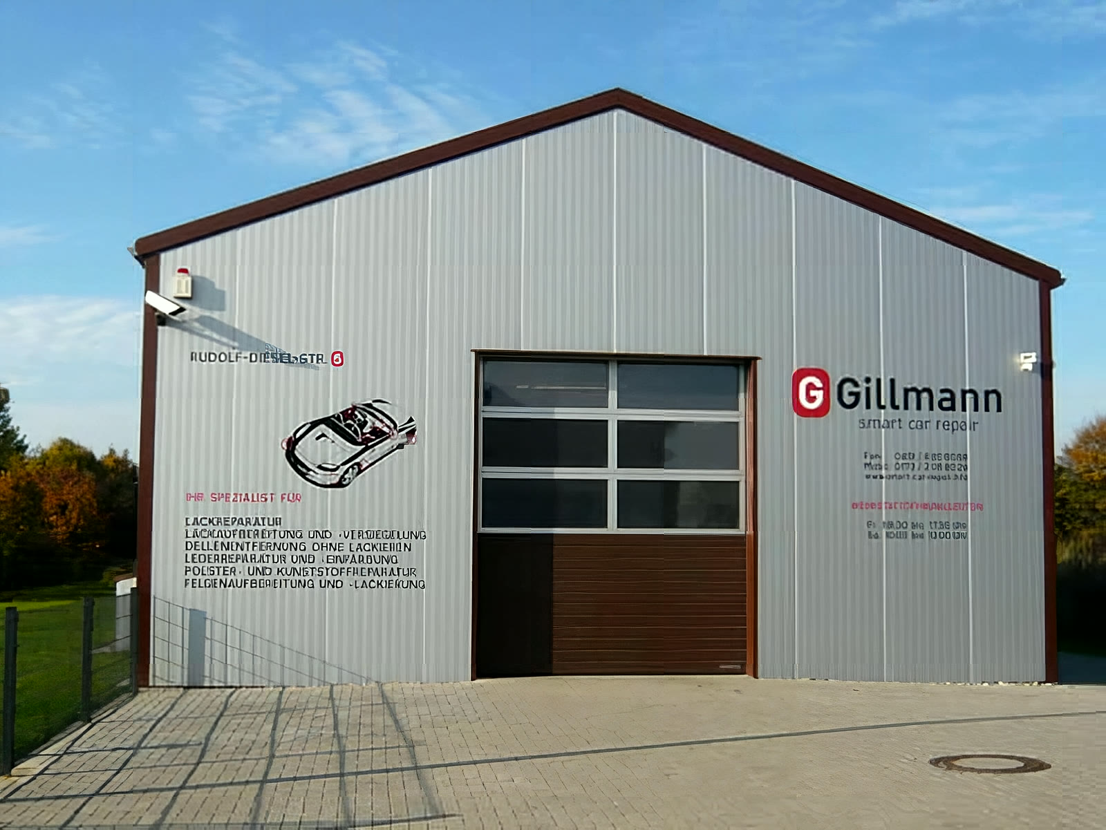 Werkstattgebäude von Gillmann smart car repair, Rudolf-Diesel-Straße in Stockelsdorf bei Lübeck